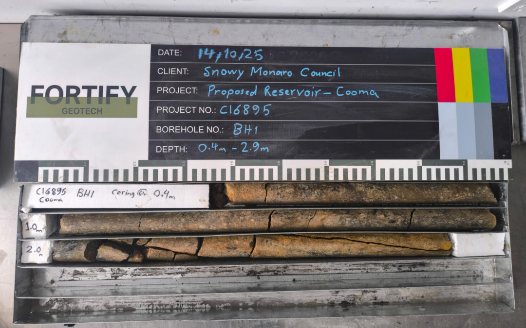 Image showing core testing rock for project completed by Fortify Geotech in Cooma, completing geotechnical engineering project